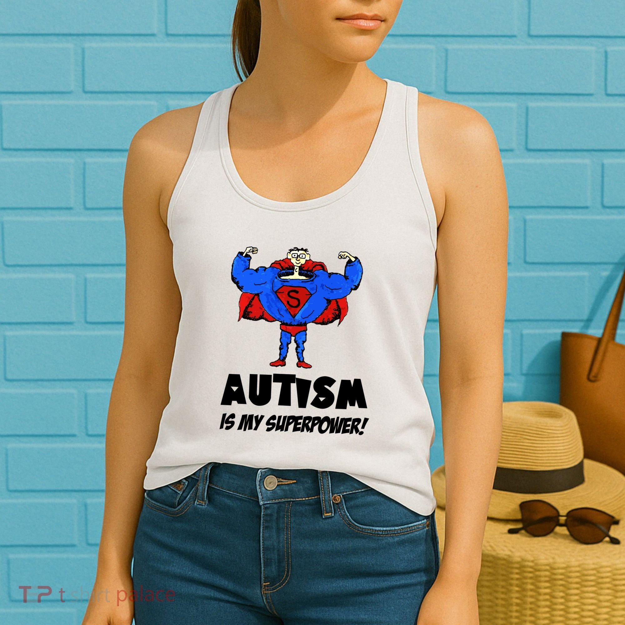Autism Is My Super Power Hero Women's Tank Top