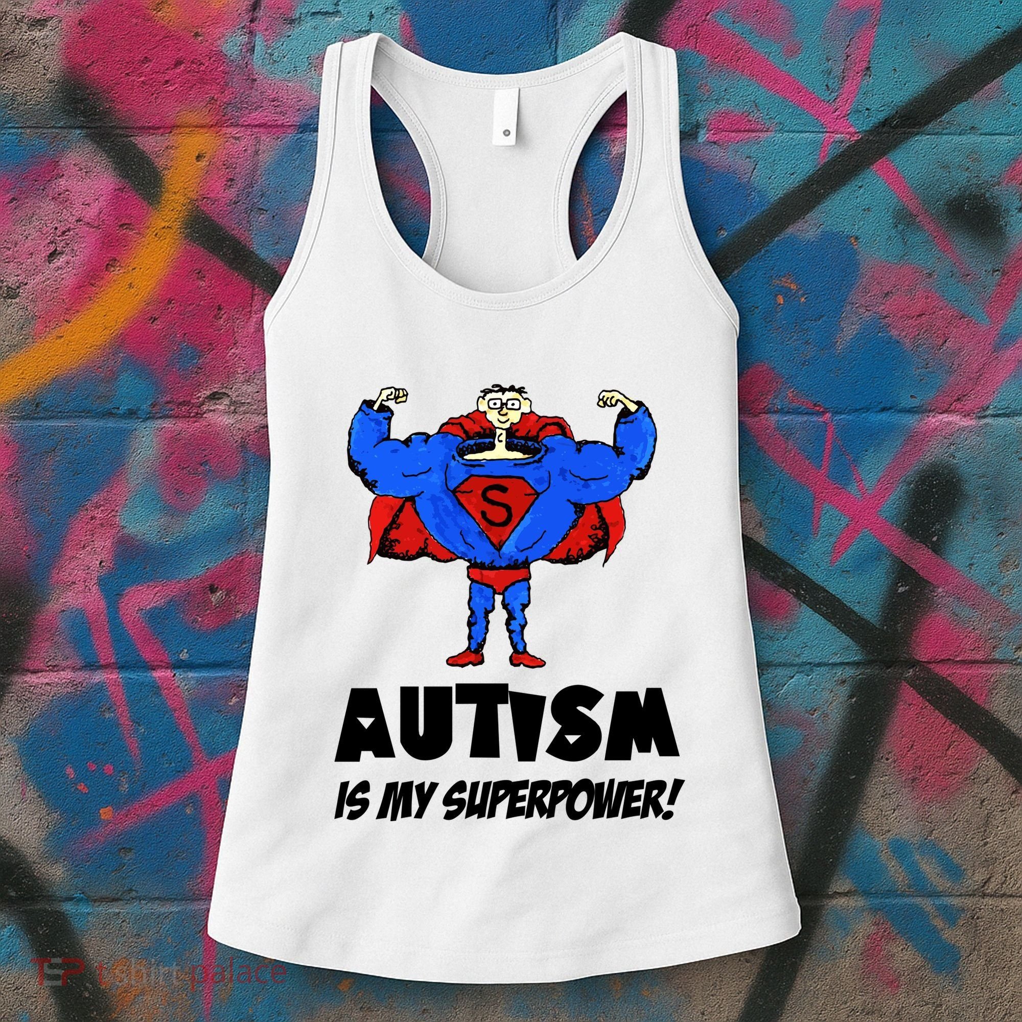 Autism Is My Super Power Hero Women's Tank Top
