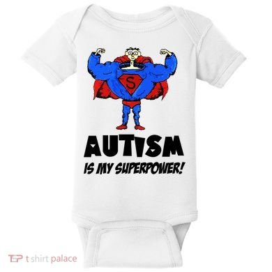 Autism Is My Super Power Hero Baby Bodysuit