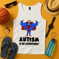 Autism Is My Super Power Hero Tank Top thumb 4