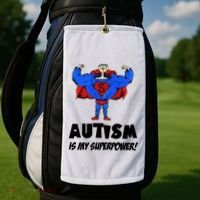 Autism Is My Super Power Hero Golf Towel thumb 2