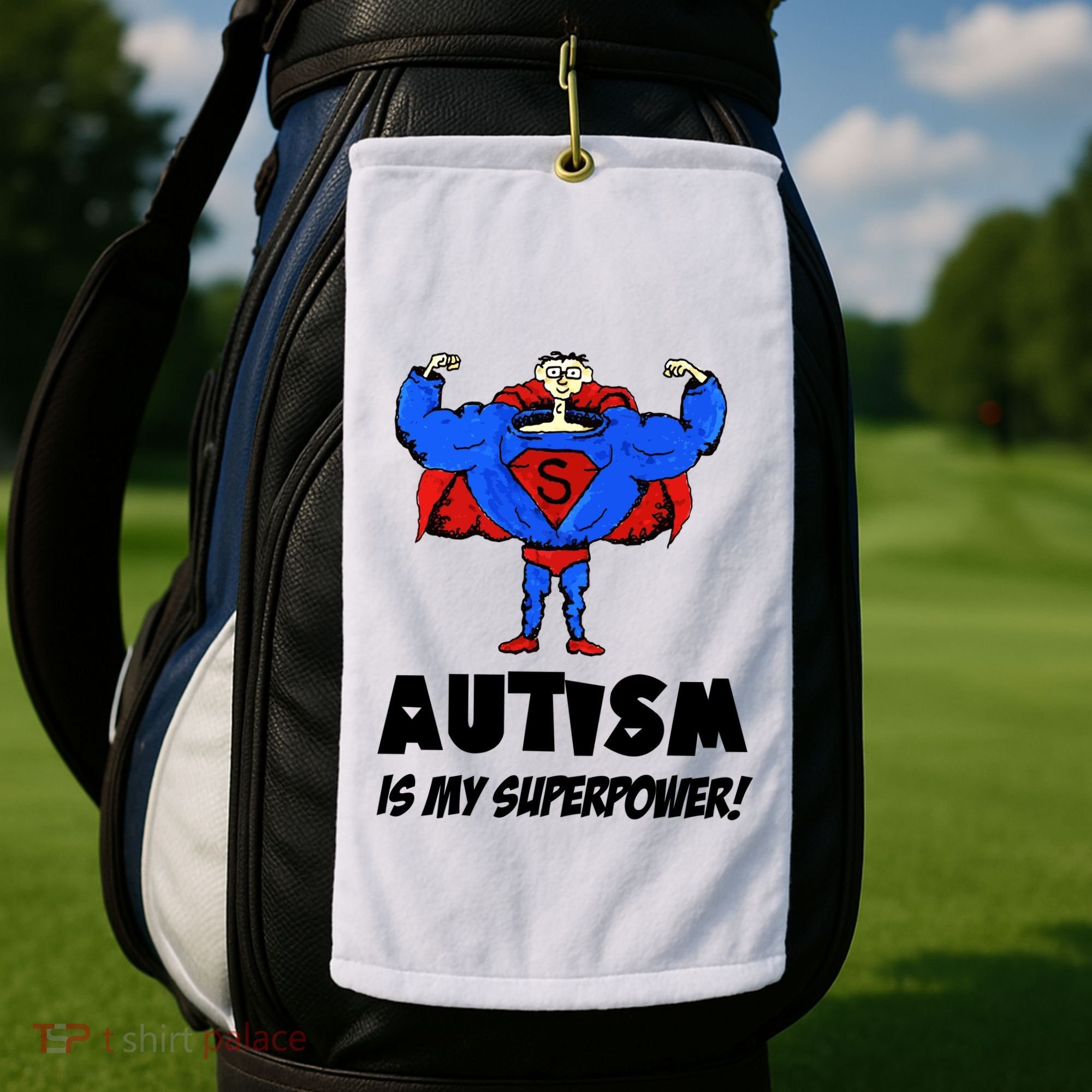Autism Is My Super Power Hero Golf Towel