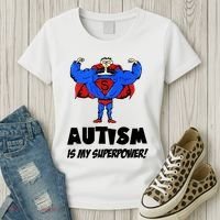 Autism Is My Super Power Hero Women's T-Shirt thumb 3