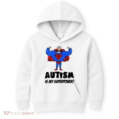 Autism Is My Super Power Hero Kids Hoodie