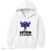 Autism Is My Super Power Hero Kids Hoodie thumb 0