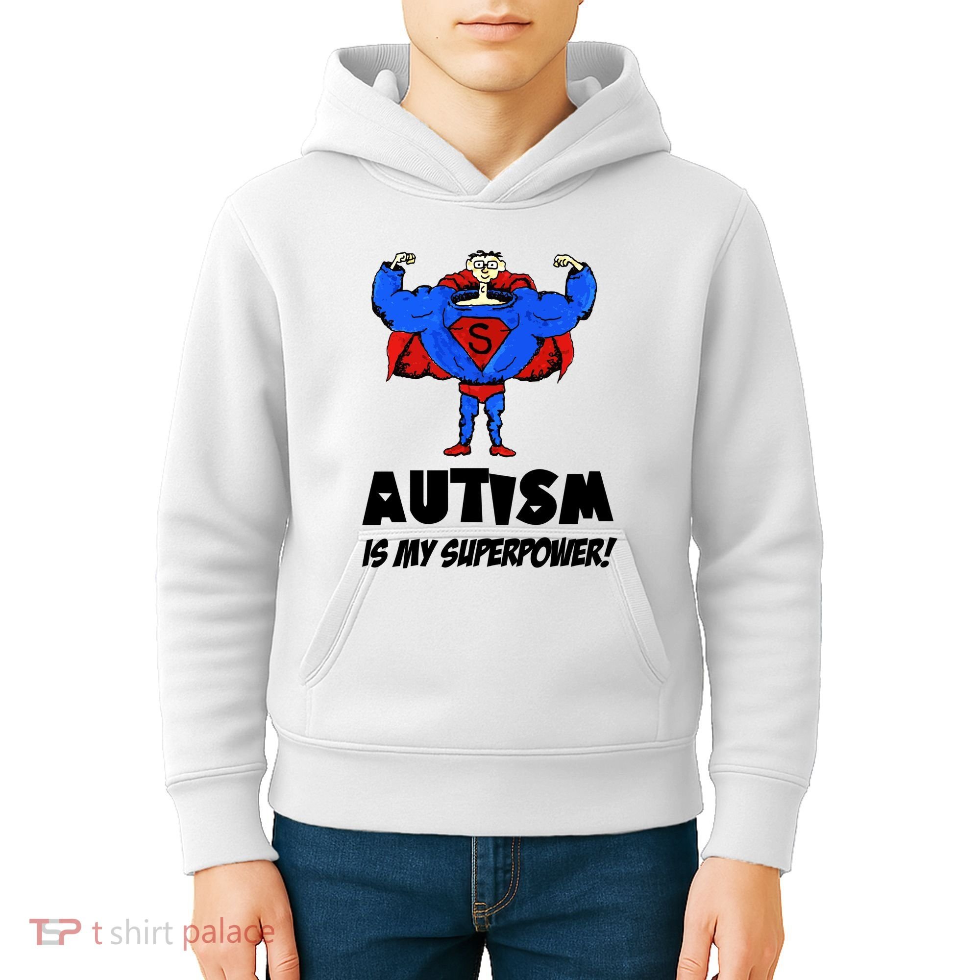 Autism Is My Super Power Hero Kids Hoodie