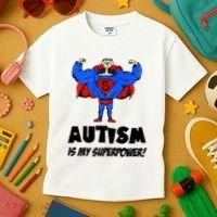 Autism Is My Super Power Hero Kids T-Shirt thumb 3