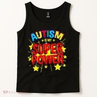 Autism Is My Superpower Autism Awareness Tank Top thumb 2