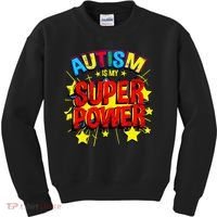 Autism Is My Superpower Autism Awareness Kids Sweatshirt thumb 0
