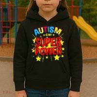 Autism Is My Superpower Autism Awareness Kids Hoodie thumb 3