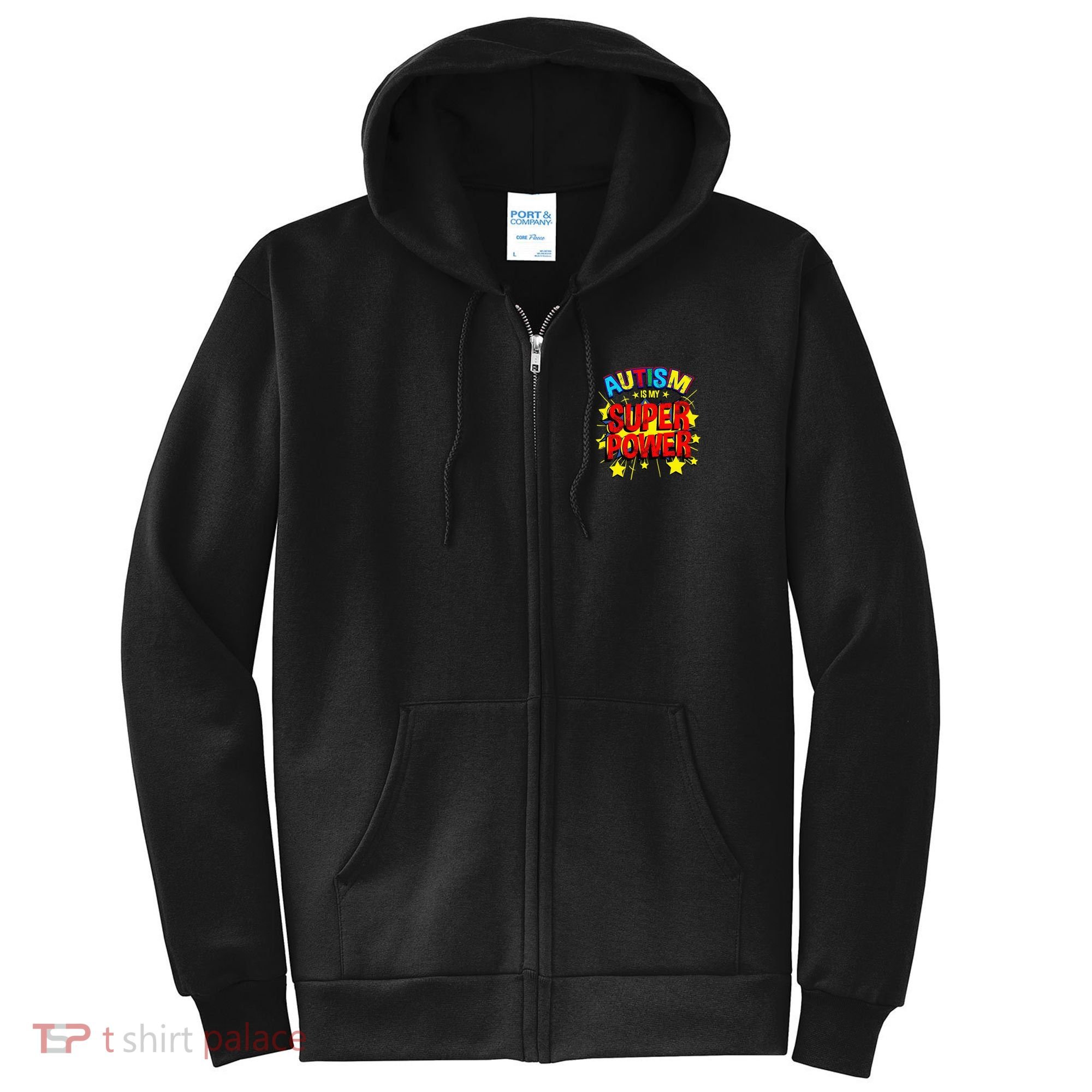 Autism Is My Superpower Autism Awareness Full Zip Hoodie