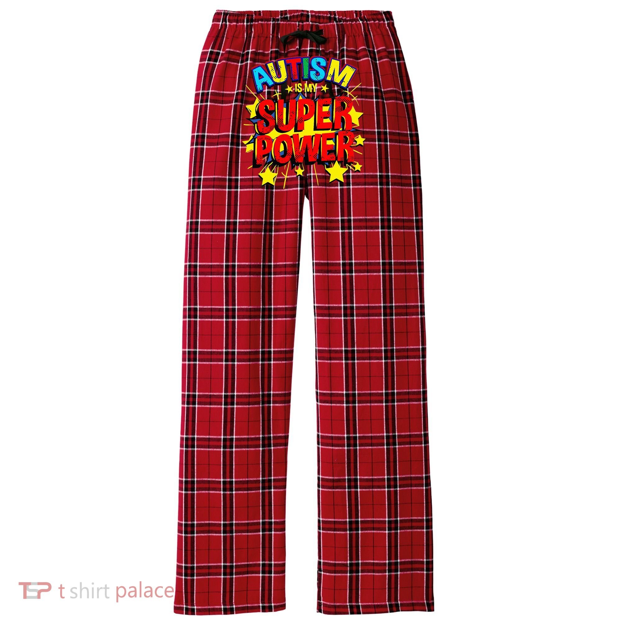 Autism Is My Superpower Autism Awareness Women's Flannel Plaid Pajama Pants