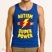 Autism Is My Super Power Cool Gift Tank Top thumb 3