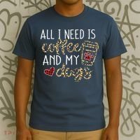 All I Need Is Coffee And My Dog Funny Dog Mom Coffee Lover T-Shirt thumb 3
