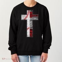 All I Need Is Baseball & Jesus Christian Cross Faith Women's Sweatshirt thumb 0
