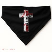 All I Need Is Baseball & Jesus Christian Cross Faith USA-Made Doggie Bandana thumb 0
