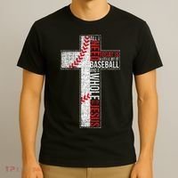 All I Need Is Baseball & Jesus Christian Cross Faith T-Shirt thumb 3