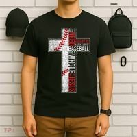 All I Need Is Baseball & Jesus Christian Cross Faith T-Shirt thumb 6