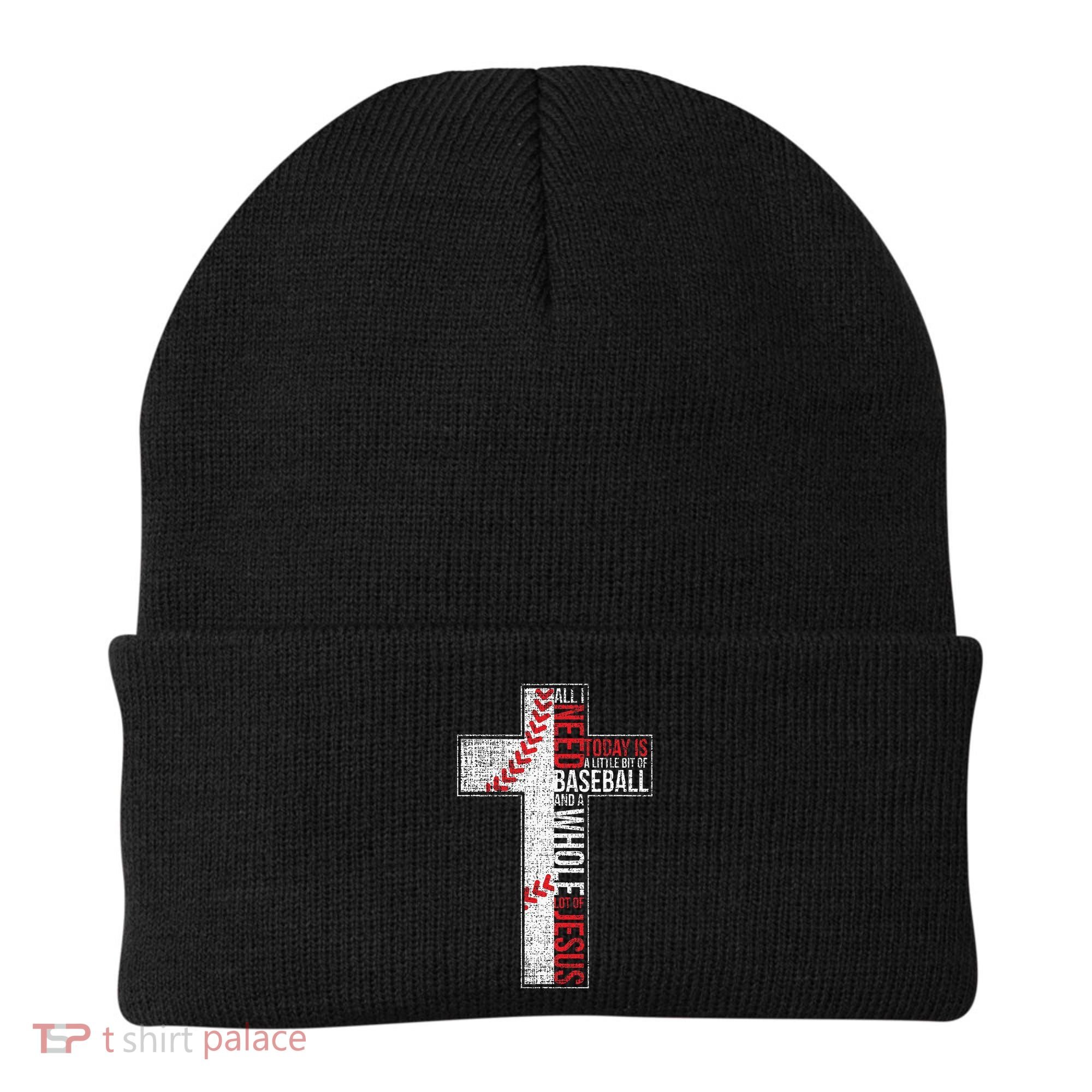 All I Need Is Baseball & Jesus Christian Cross Faith Beanie