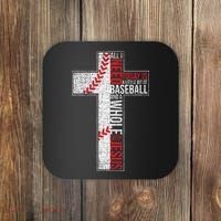 All I Need Is Baseball & Jesus Christian Cross Faith Coaster thumb 0