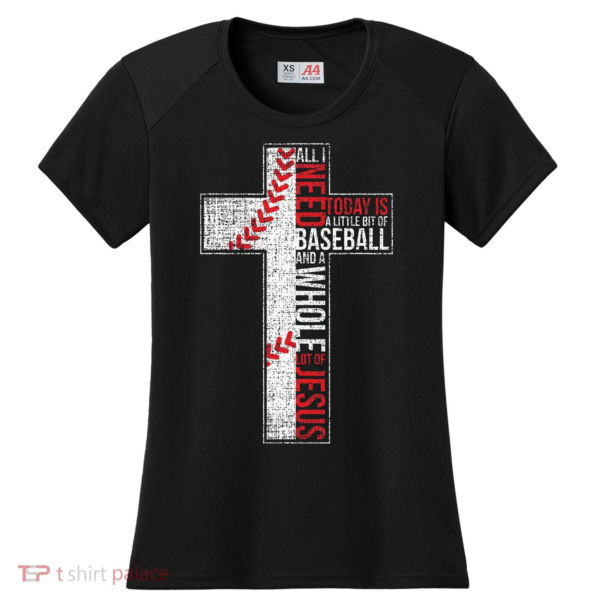All I Need Is Baseball & Jesus Christian Cross Faith Women's Cooling Performance Crew T-Shirt