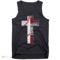 All I Need Is Baseball & Jesus Christian Cross Faith Tank Top thumb 0