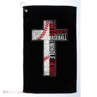 All I Need Is Baseball & Jesus Christian Cross Faith Golf Towel thumb 0