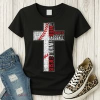 All I Need Is Baseball & Jesus Christian Cross Faith Women's T-Shirt thumb 3