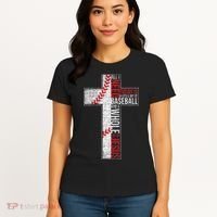 All I Need Is Baseball & Jesus Christian Cross Faith Women's T-Shirt thumb 4