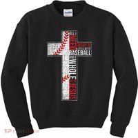 All I Need Is Baseball & Jesus Christian Cross Faith Kids Sweatshirt thumb 0