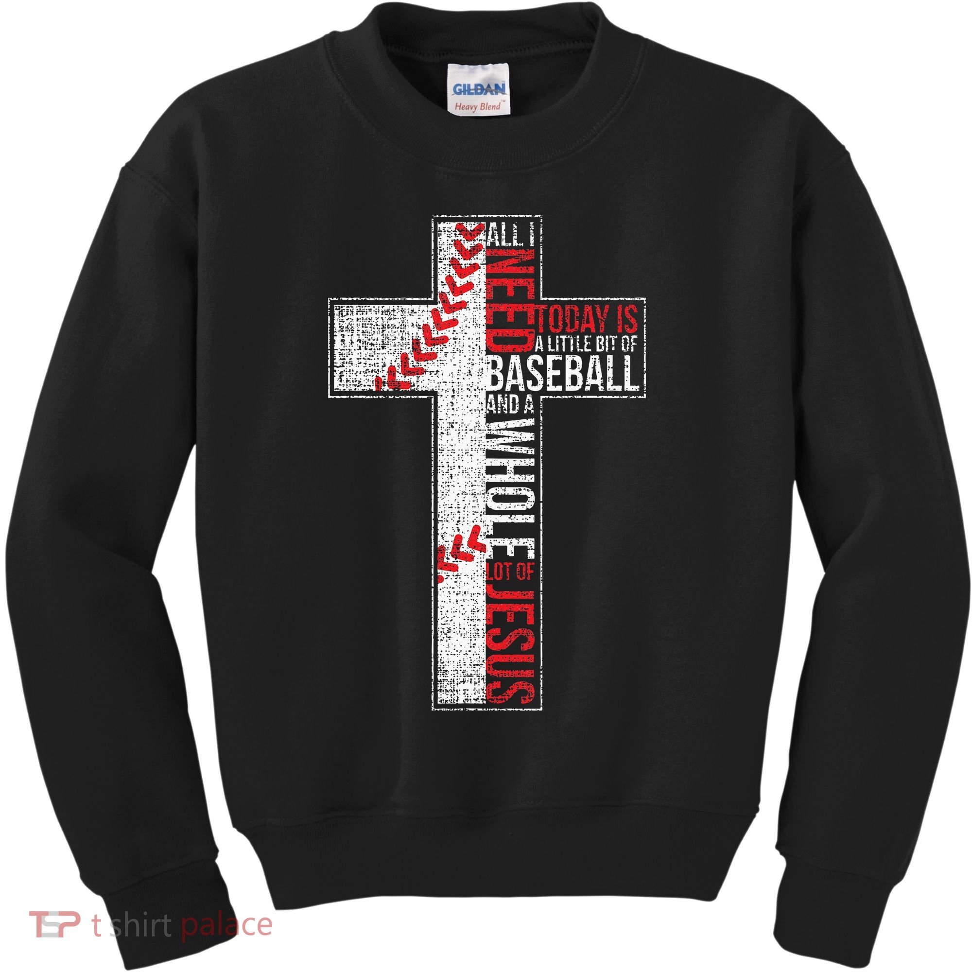 All I Need Is Baseball & Jesus Christian Cross Faith Kids Sweatshirt