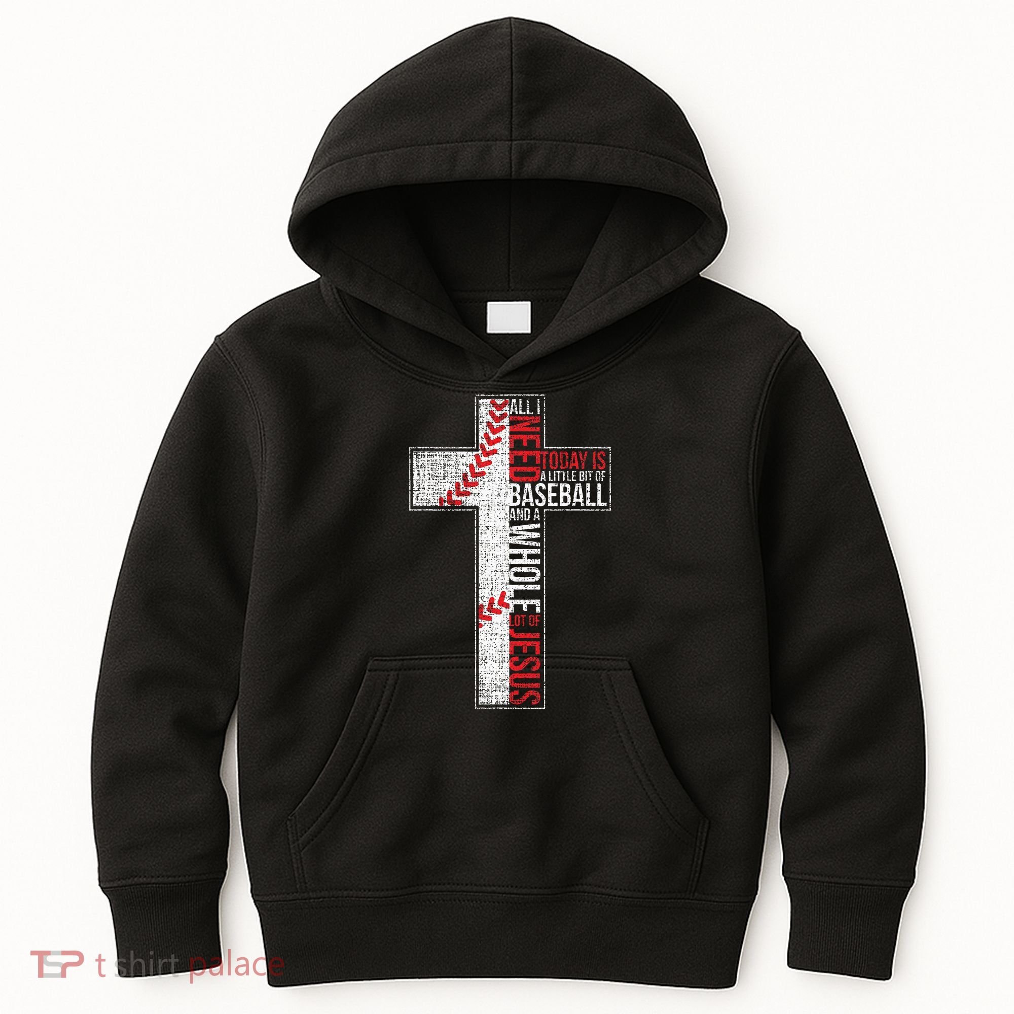 All I Need Is Baseball & Jesus Christian Cross Faith Kids Hoodie