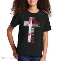All I Need Is Baseball & Jesus Christian Cross Faith Kids T-Shirt thumb 2