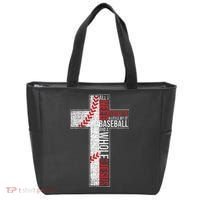 All I Need Is Baseball & Jesus Christian Cross Faith Tote Bag thumb 0