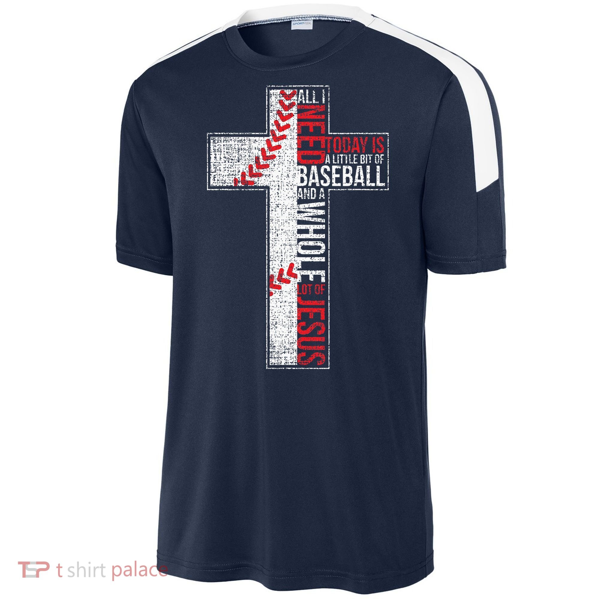 All I Need Is Baseball & Jesus Christian Cross Faith Sport-Tek Competitor United Soccer Jersey