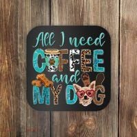 All I Need Is Coffee And My Dog Leopard Coffee Lover Coaster thumb 0