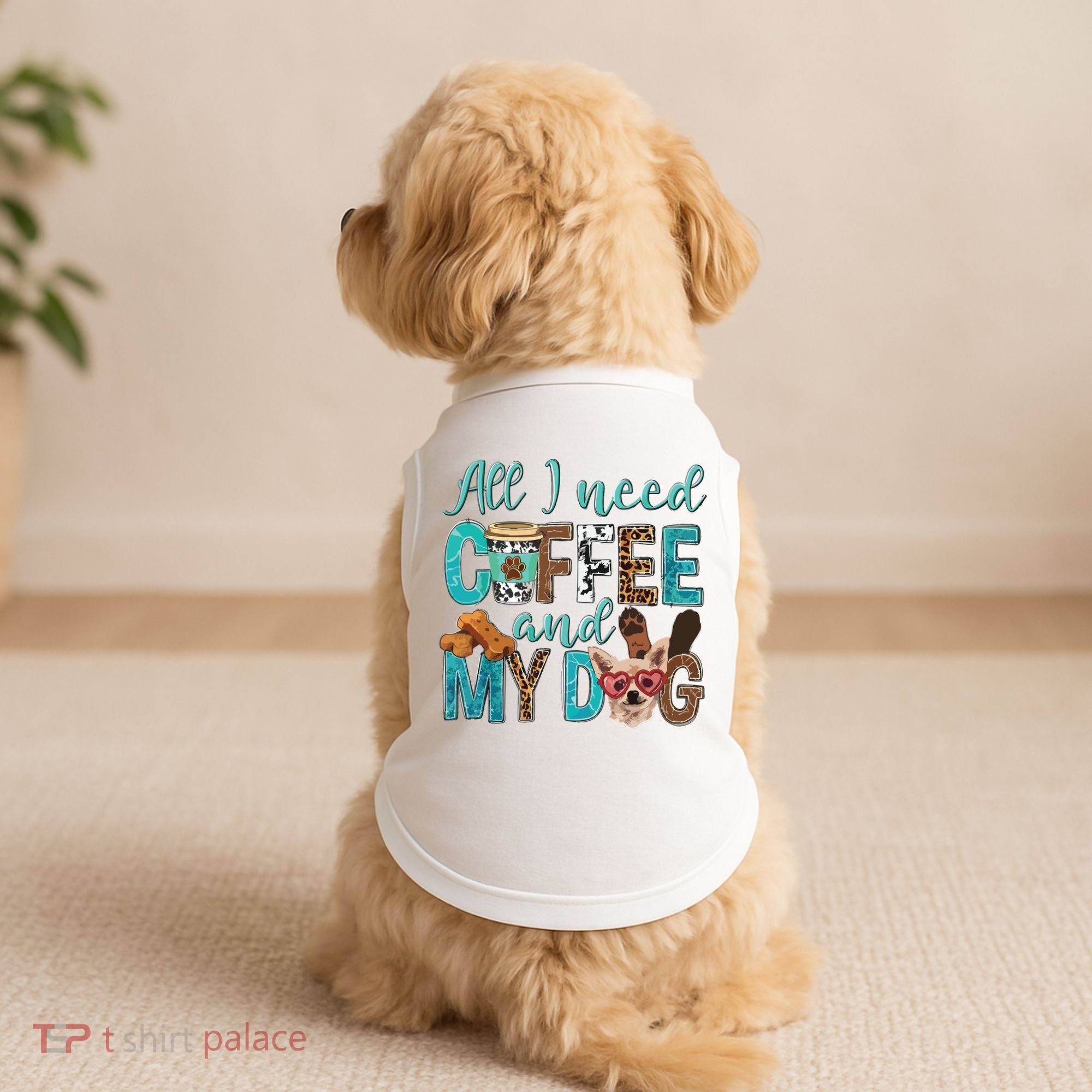 All I Need Is Coffee And My Dog Leopard Coffee Lover Doggie Tank