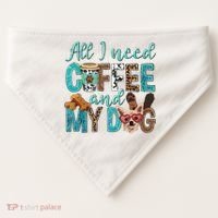 All I Need Is Coffee And My Dog Leopard Coffee Lover USA-Made Doggie Bandana thumb 0