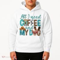 All I Need Is Coffee And My Dog Leopard Coffee Lover Hoodie thumb 2