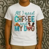 All I Need Is Coffee And My Dog Leopard Coffee Lover T-Shirt thumb 3