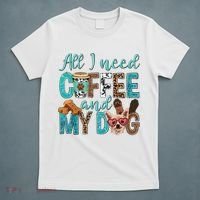 All I Need Is Coffee And My Dog Leopard Coffee Lover T-Shirt thumb 5