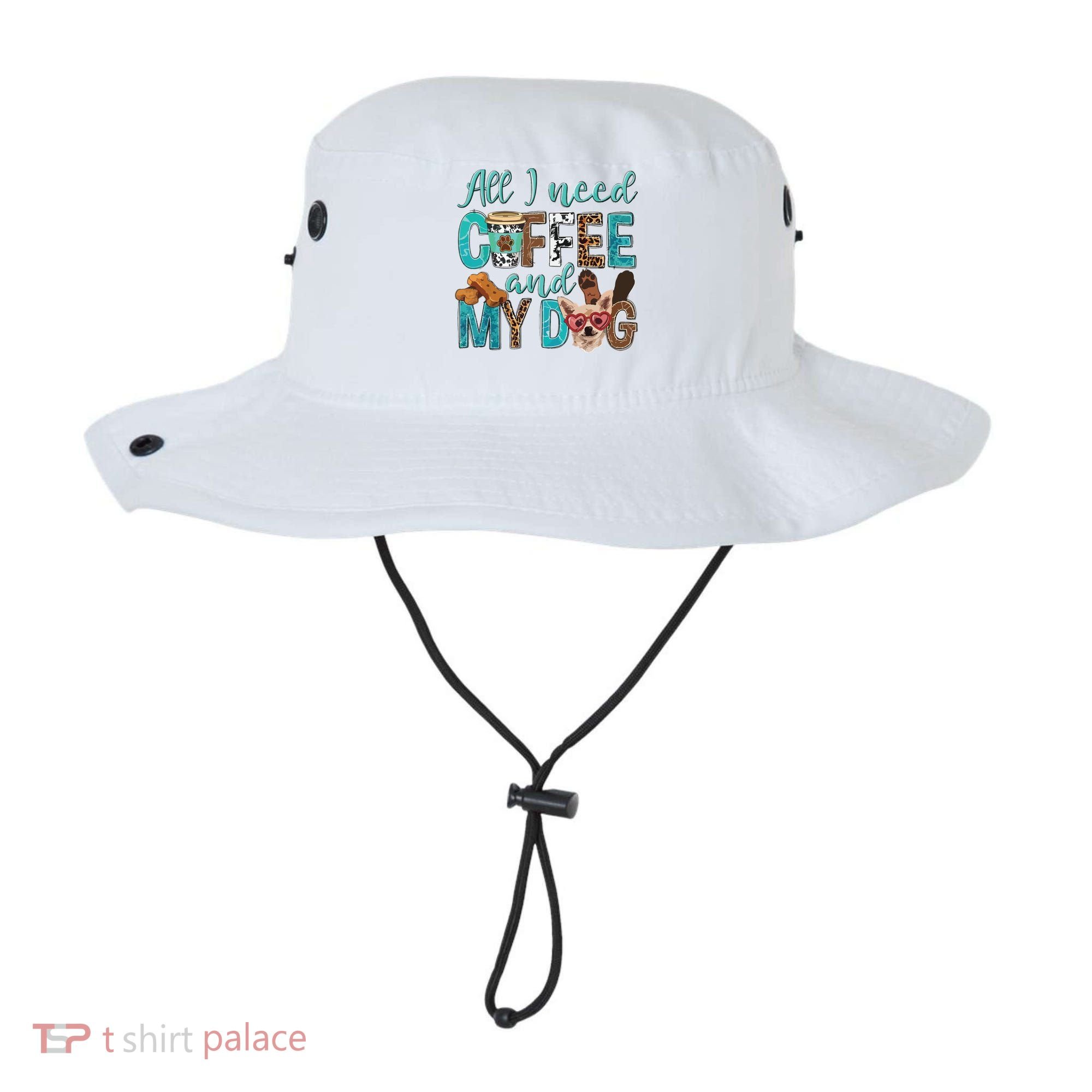 All I Need Is Coffee And My Dog Leopard Coffee Lover Bucket Hat
