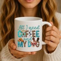 All I Need Is Coffee And My Dog Leopard Coffee Lover Coffee Mug thumb 3