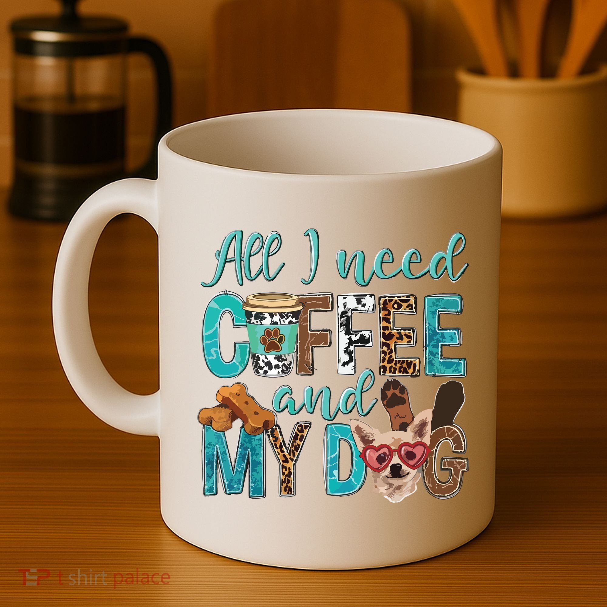 All I Need Is Coffee And My Dog Leopard Coffee Lover Coffee Mug