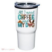 All I Need Is Coffee And My Dog Leopard Coffee Lover Tumbler thumb 0