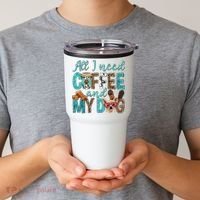 All I Need Is Coffee And My Dog Leopard Coffee Lover Tumbler thumb 2