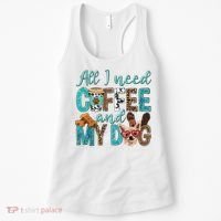 All I Need Is Coffee And My Dog Leopard Coffee Lover Women's Tank Top thumb 0