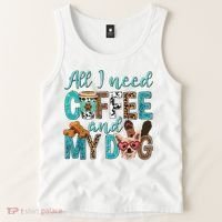 All I Need Is Coffee And My Dog Leopard Coffee Lover Tank Top thumb 2