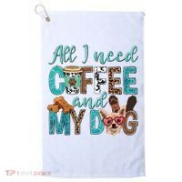 All I Need Is Coffee And My Dog Leopard Coffee Lover Golf Towel thumb 0