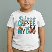 All I Need Is Coffee And My Dog Leopard Coffee Lover Toddler T-Shirt thumb 2